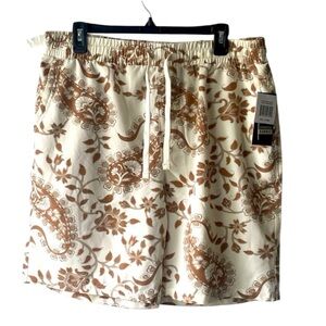 Fresh Men's Mini Shorts with Brown and Cream Paisley